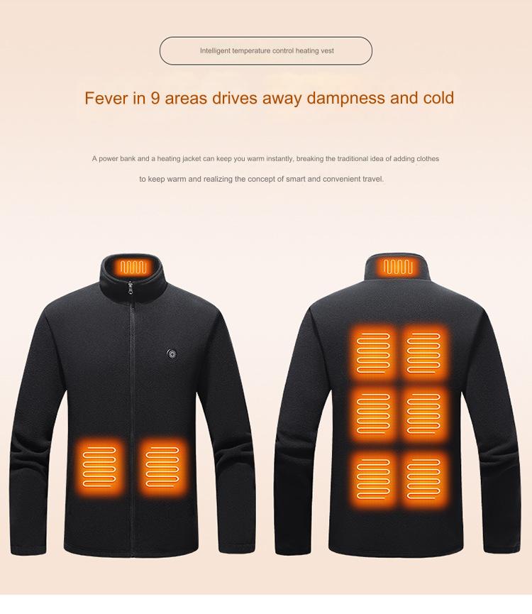 8 area  fleece heated jacket