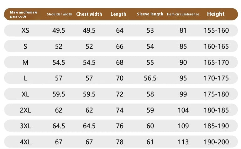 Anniou sweater size guide