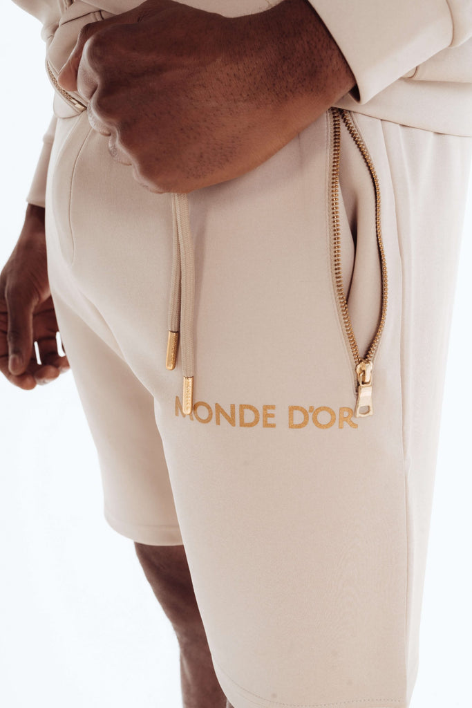 Monde D’or Beige and Gold Shorts 