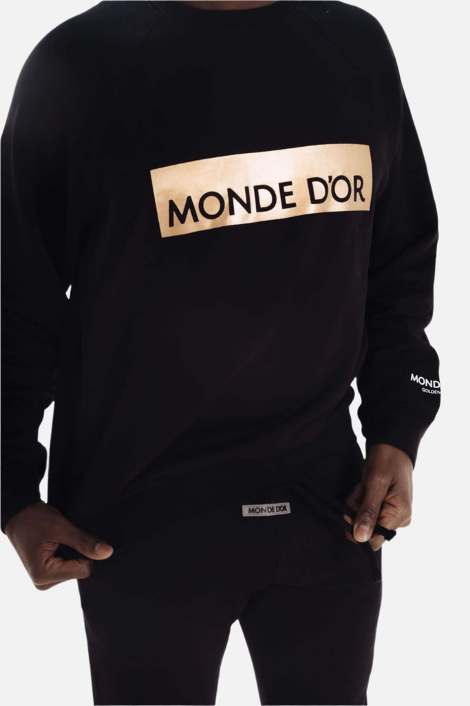black with gold monde dor tracksuit