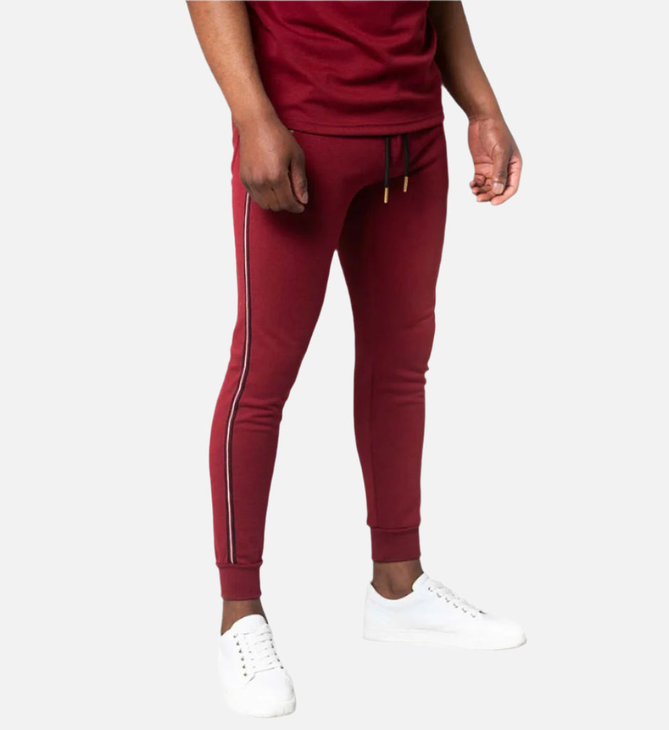 burgundy joggers