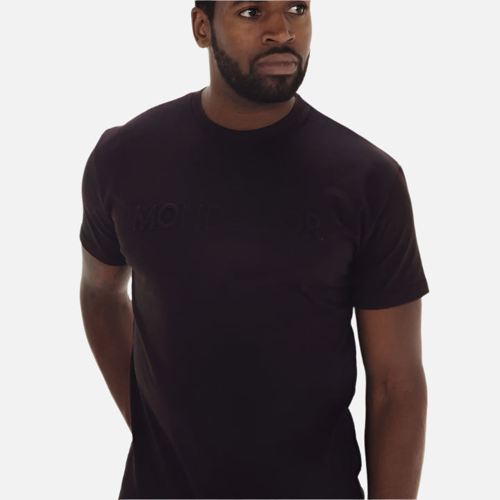Embossed Black T-Shirt Monde dor