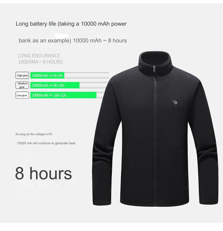 fleece heated jacket battery life