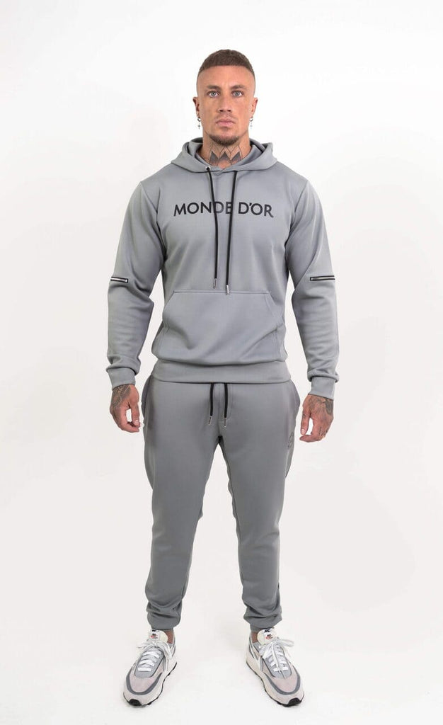 mens tracksuit set in grey