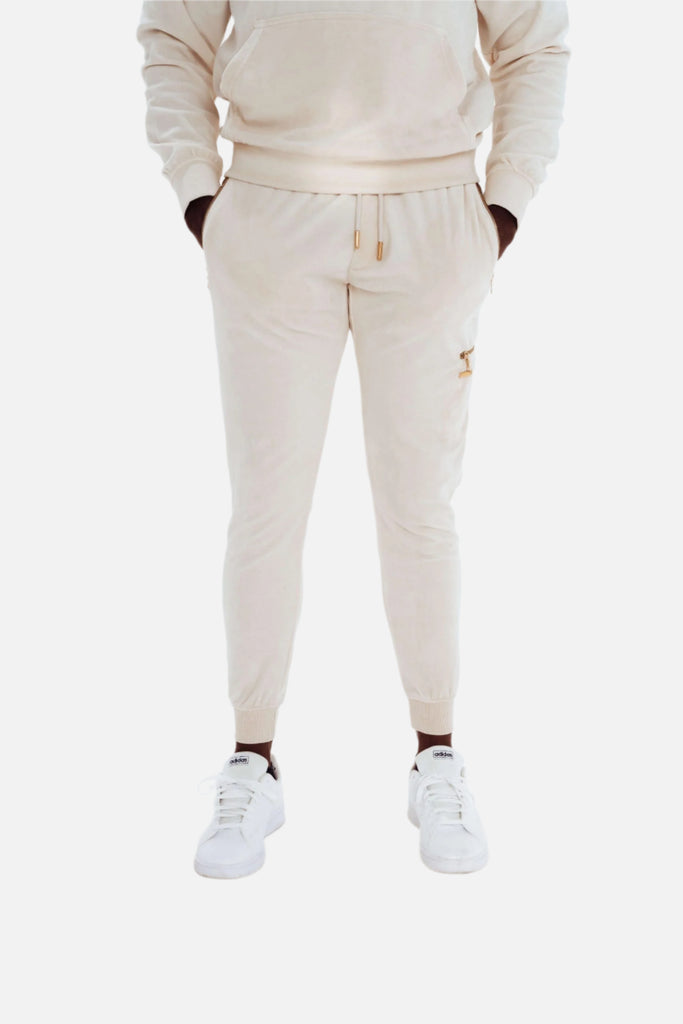 mens velour peach joggers