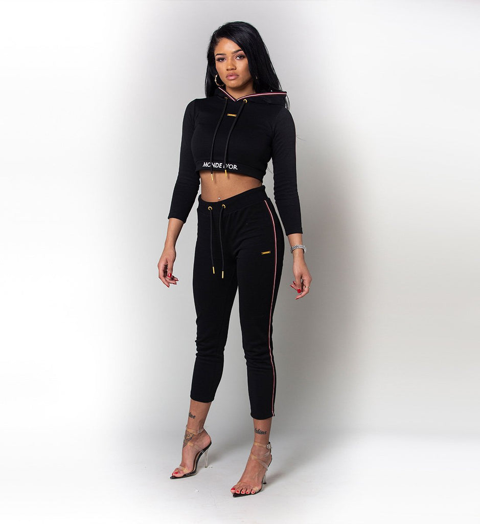 monde dor black womens urban tracksuit
