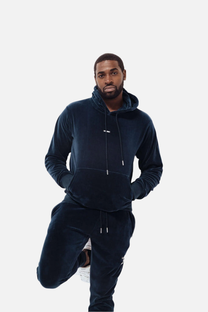 velour navy joggers