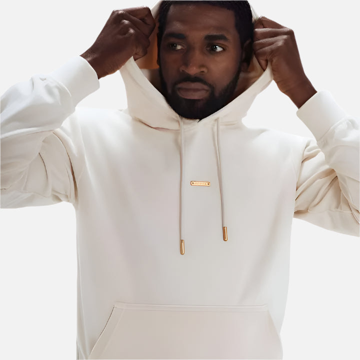 monde d'or Men's Velour Peach Hoodie 