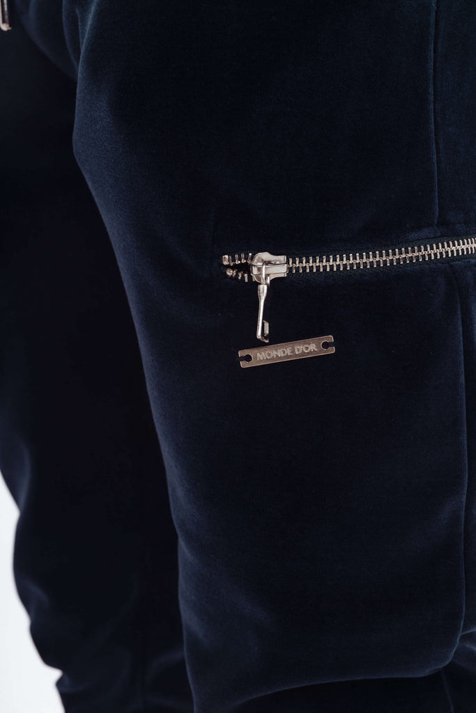 velour navy pocket